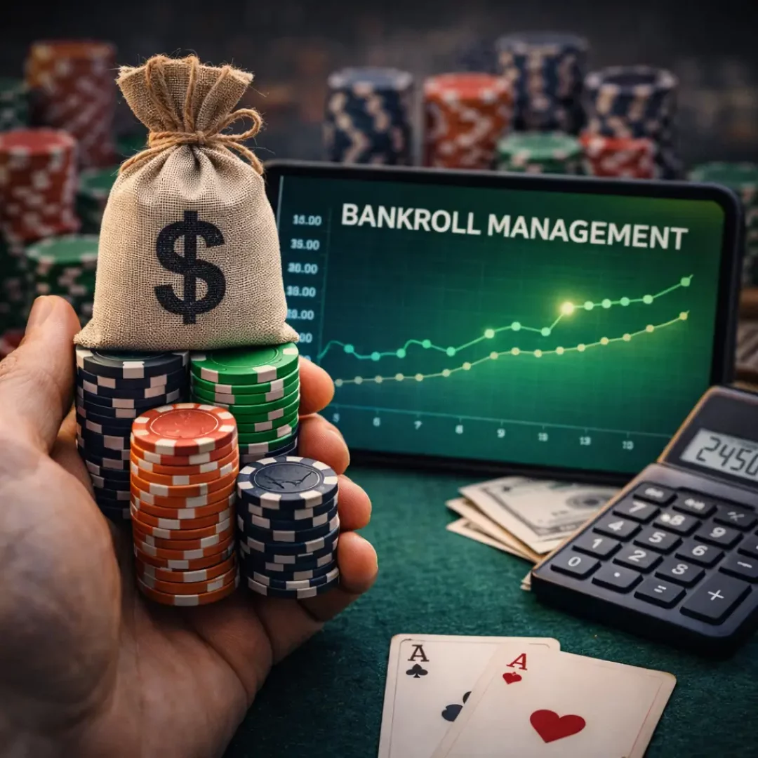 הכל על ניהול בנקרול - המדריך החיוני לשחקן הפוקר הביתי: למד כיצד לנהל נכון את כספי המשחק שלך מבלי להיקלע למשברים כלכליים.